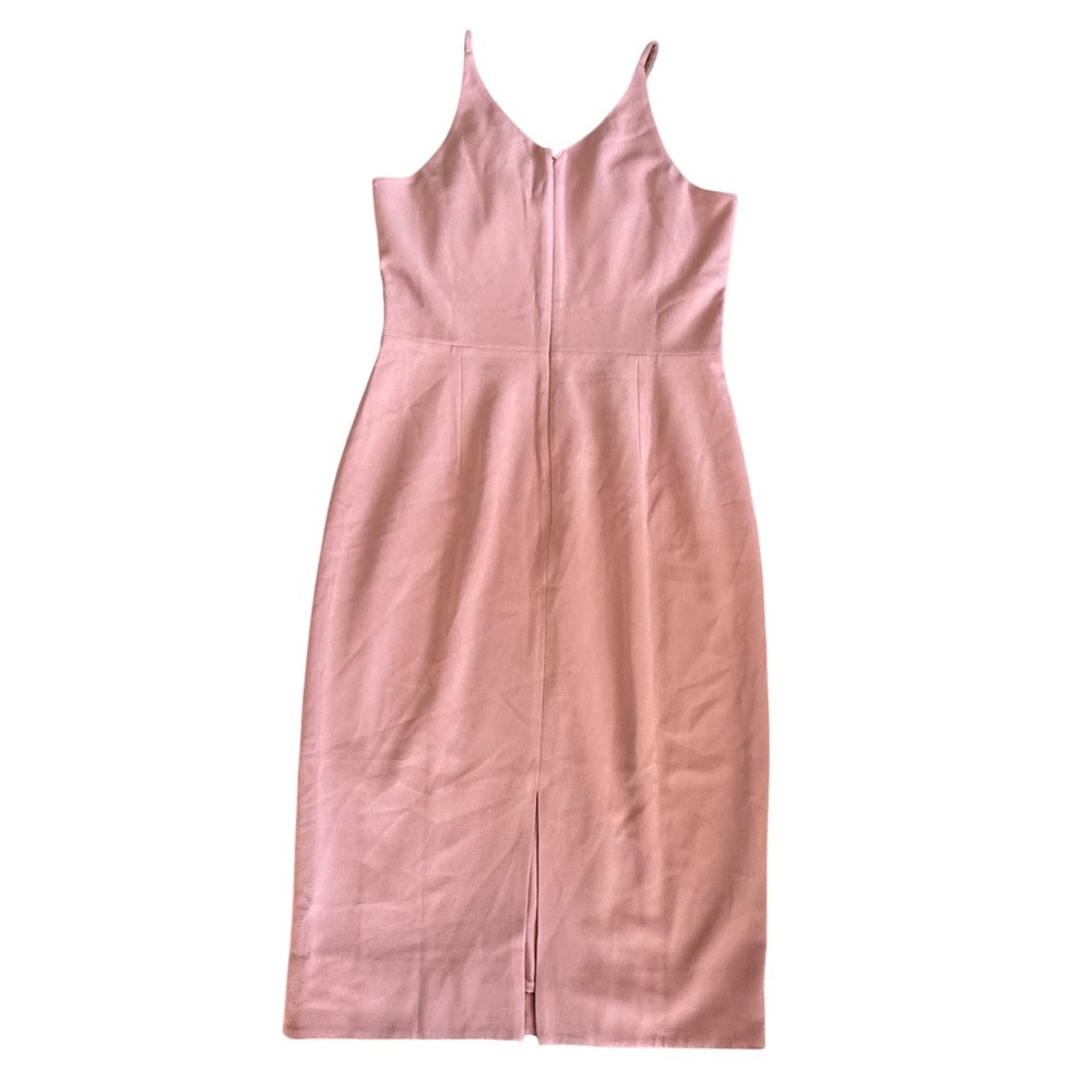 Dress The Population Lyla Blush Pink V-Neck Midi Dress Womens Large L 1537 - Picture 2 of 6
